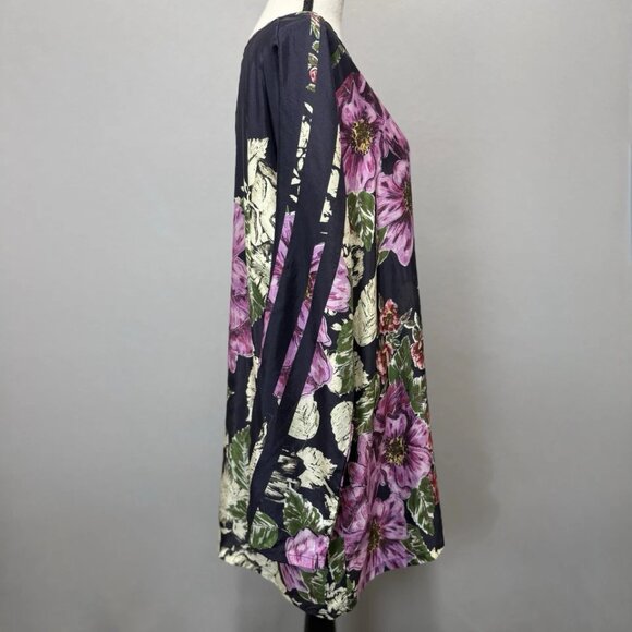 Johnny Was 100% Silk Blouse Womens L Floral Print Top Light Boho Resort Designer - Picture 4 of 9